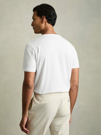 Reiss Cotton Crew Neck T-Shirt in White