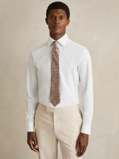 Reiss Offer - Regular Fit Button-Through Travel Shirt in White