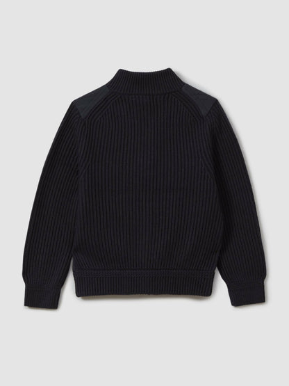Reiss Featured - 9-14 yrs Hybrid Zip Through Quilted Jacket in Navy
