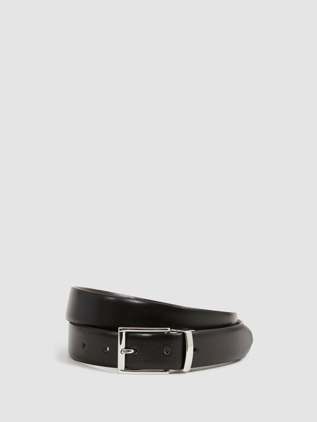 Reiss Sale - Reversible Leather Belt in Black/Dark Brown