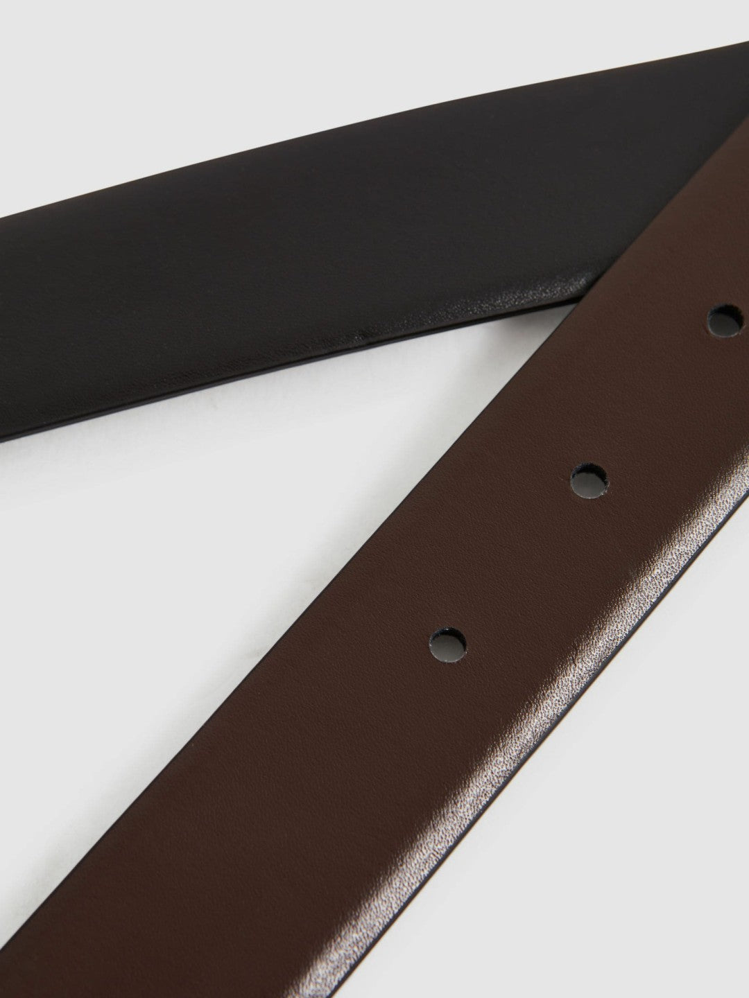 Reiss Sale - Reversible Leather Belt in Black/Dark Brown