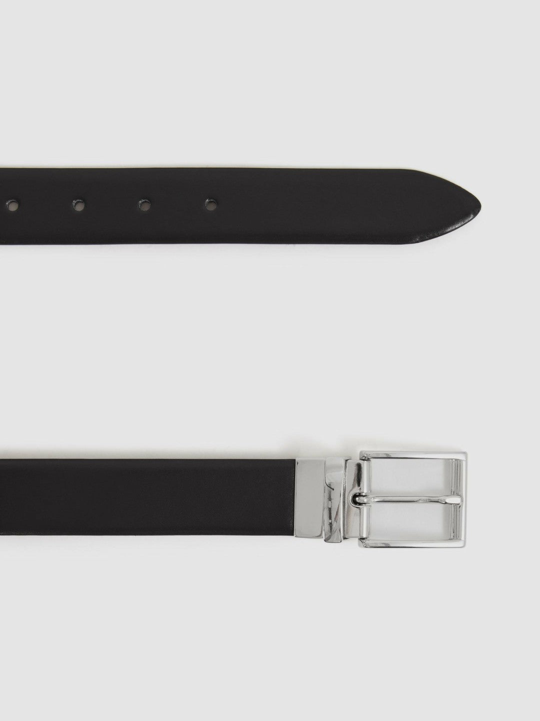 Reiss Sale - Reversible Leather Belt in Black/Dark Brown