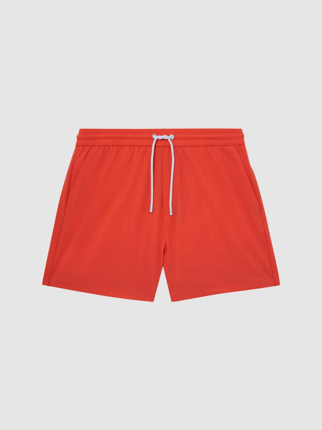 Reiss Featured - Plain Drawstring Swim Shorts in Bright Orange