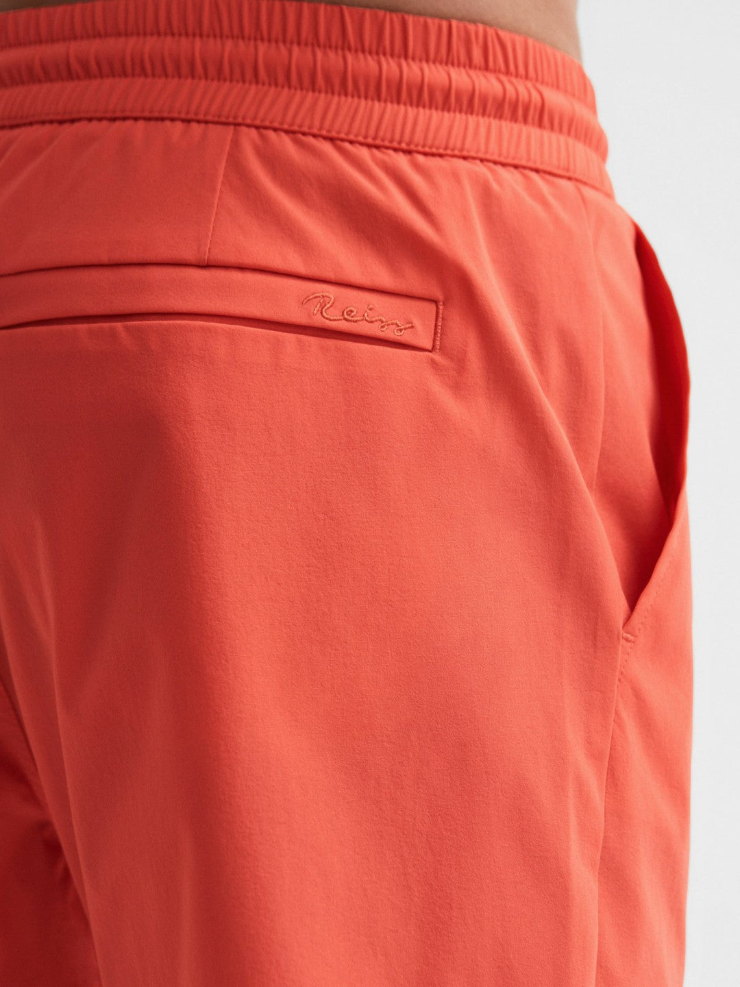 Reiss Featured - Plain Drawstring Swim Shorts in Bright Orange