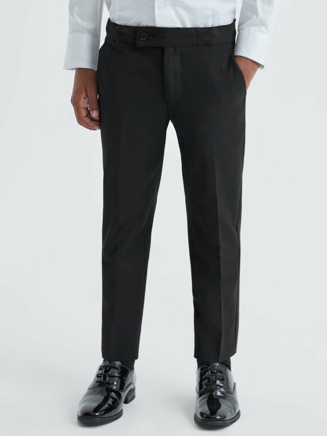 Reiss Best Seller - 3-9 yrs Tuxedo Satin Stripe Trousers in Black