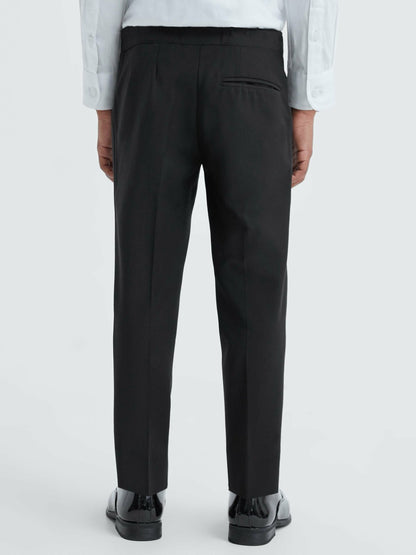 Reiss Best Seller - 3-9 yrs Tuxedo Satin Stripe Trousers in Black