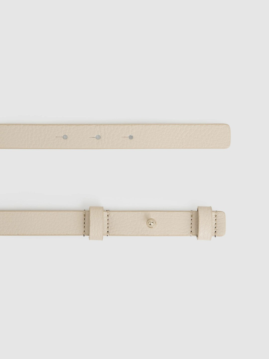 Reiss Offer - Leather Square Hinge Belt in Stone