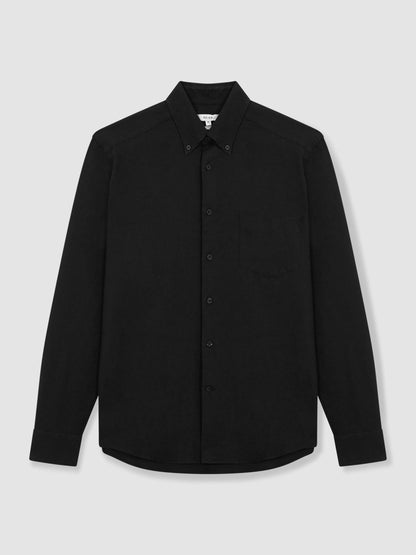 Reiss Value - Slim-Fit Button-Down Collar Cotton Oxford Shirt in Black