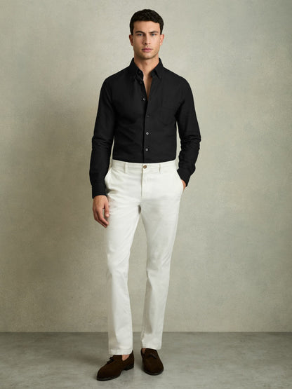 Reiss Value - Slim-Fit Button-Down Collar Cotton Oxford Shirt in Black