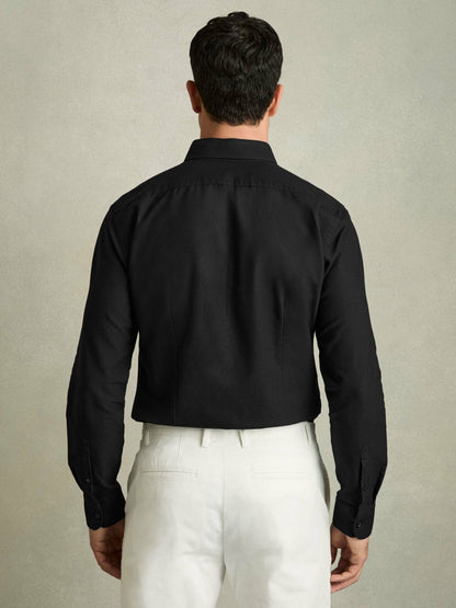 Reiss Value - Slim-Fit Button-Down Collar Cotton Oxford Shirt in Black