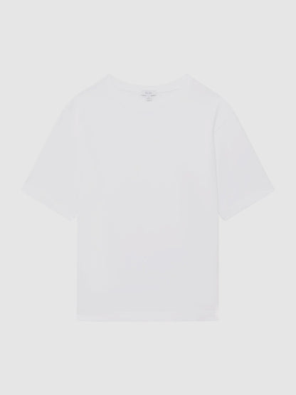 Reiss Featured - Oversized Garment Dye T-Shirt in White