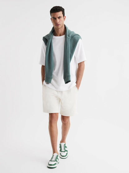 Reiss Featured - Oversized Garment Dye T-Shirt in White