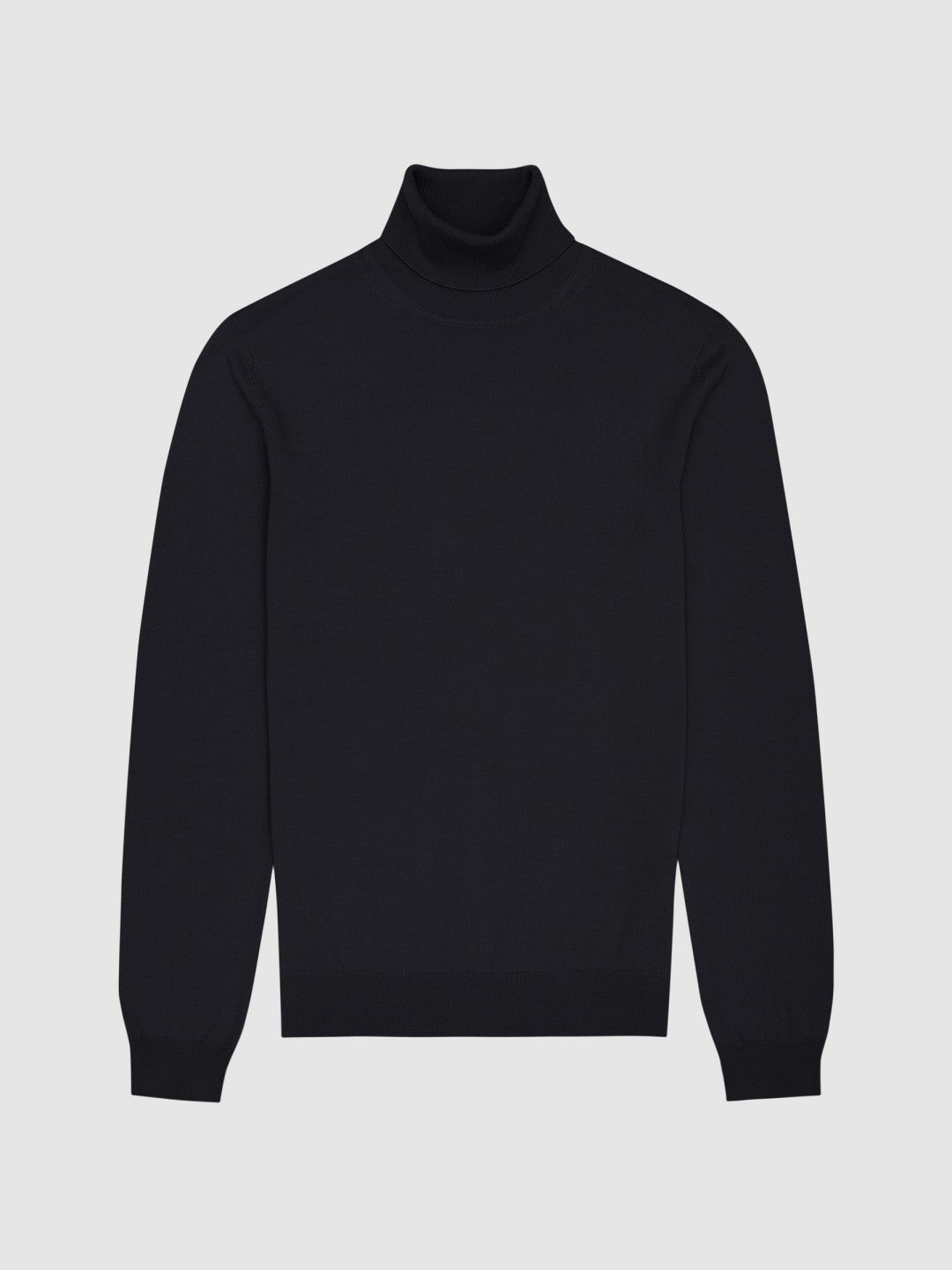 Reiss Value - Slim Fit Merino Wool Roll Neck Jumper in Navy