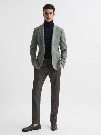 Reiss Value - Slim Fit Merino Wool Roll Neck Jumper in Navy