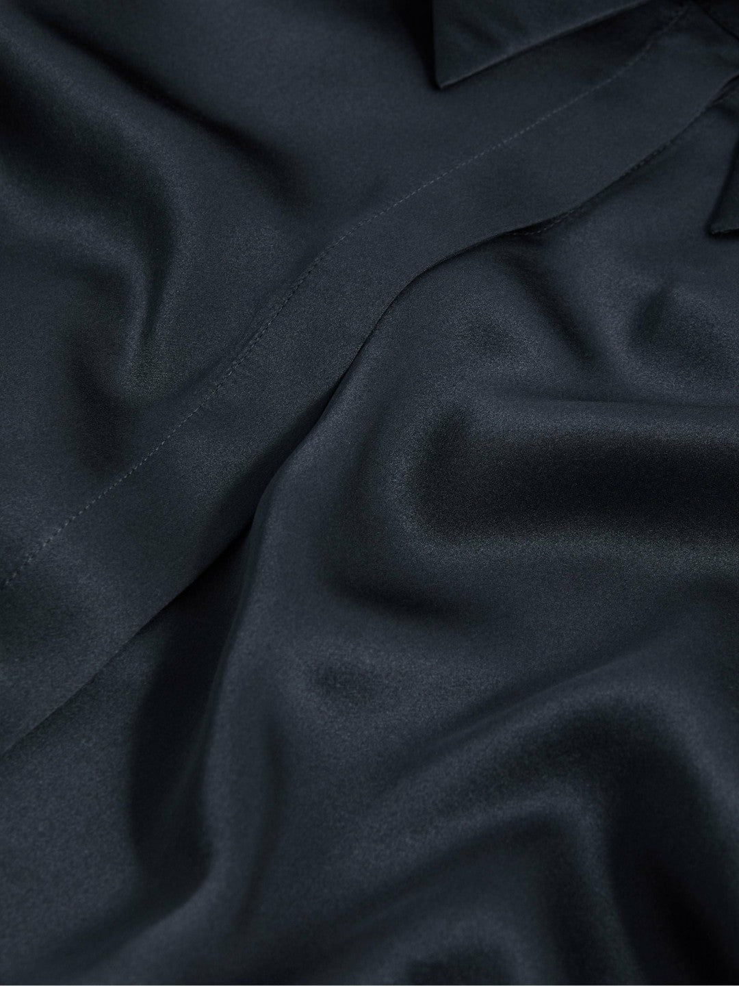 Reiss Affordable - Silk Double-Cuff Button-Through Shirt in Navy