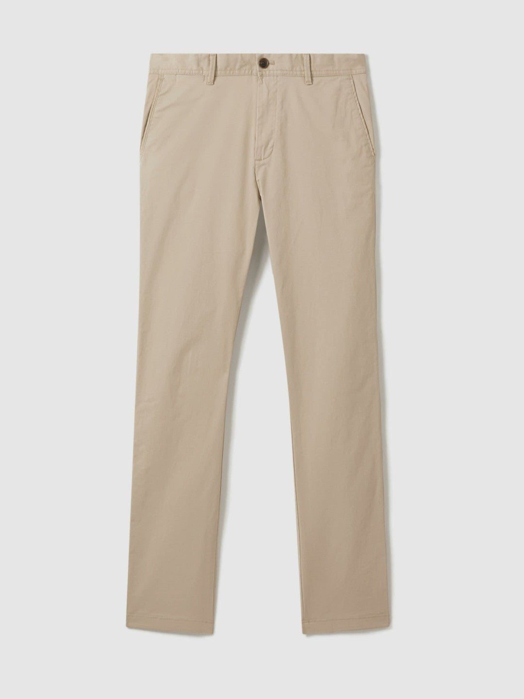 Reiss Deal - Slim Fit Washed Cotton Blend Chinos in Stone