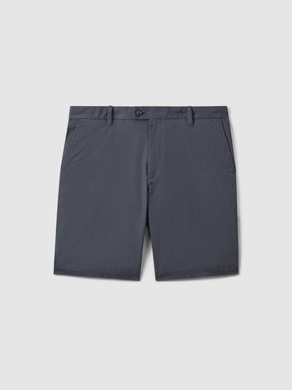 Reiss Affordable - Cotton Chino Shorts with Stretch in Airforce Blue