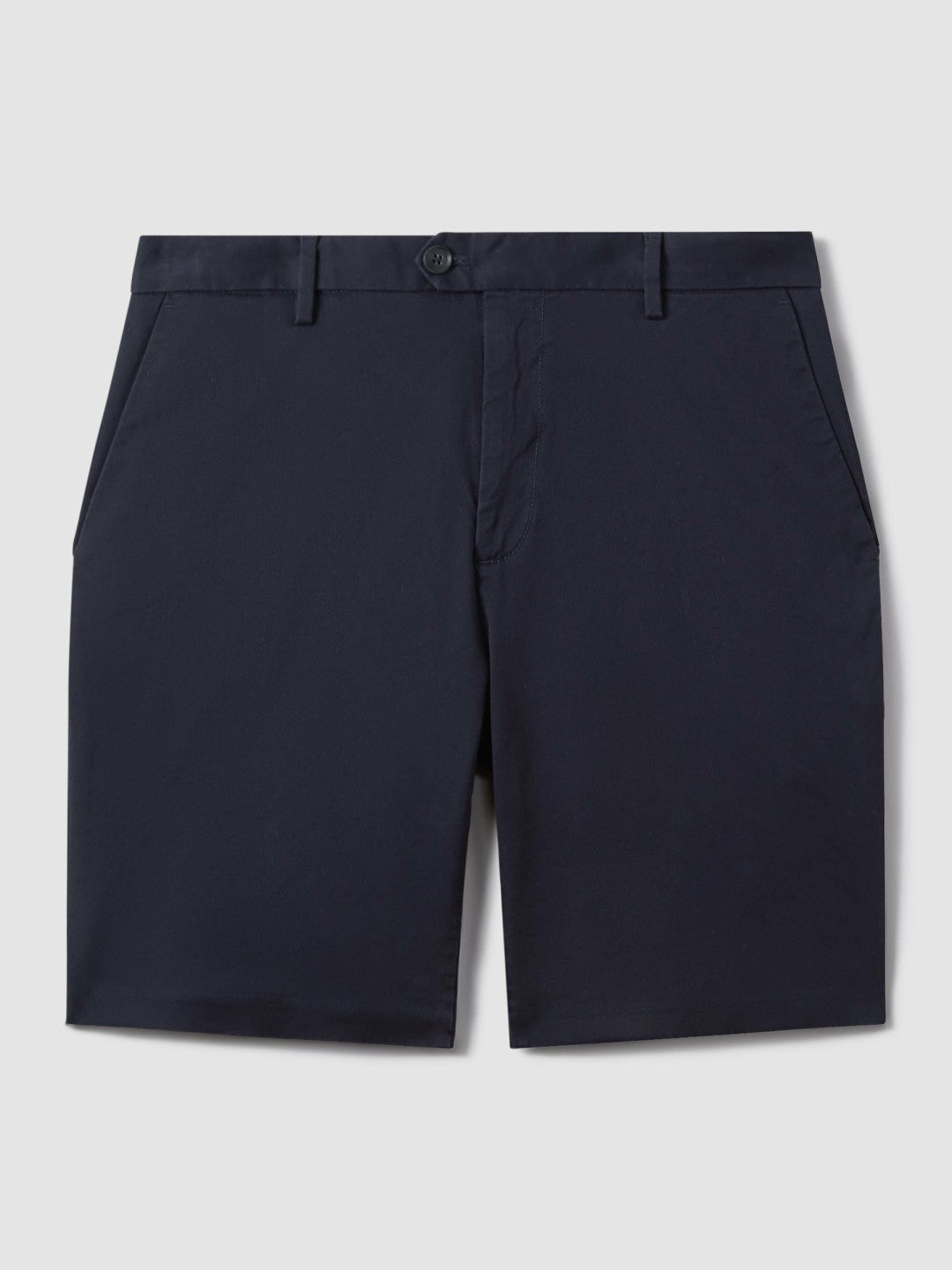 Reiss Best Seller - Cotton Chino Shorts with Stretch in Navy