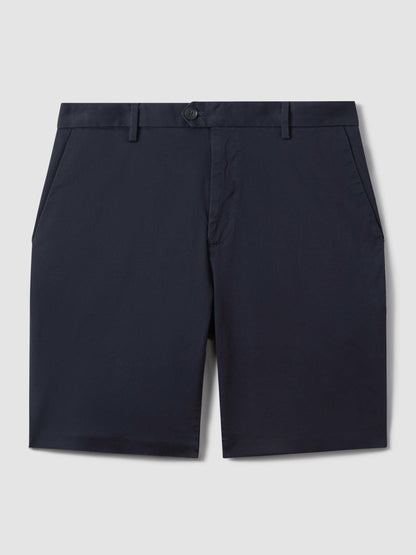 Reiss Best Seller - Cotton Chino Shorts with Stretch in Navy