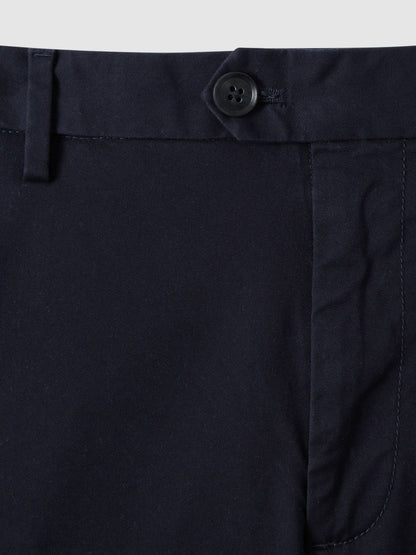 Reiss Best Seller - Cotton Chino Shorts with Stretch in Navy