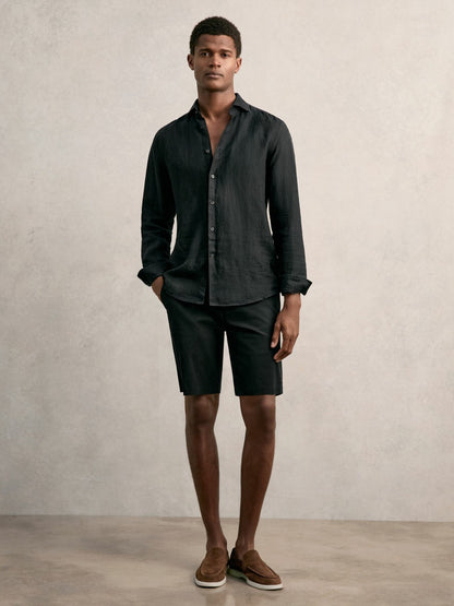 Reiss Cotton Chino Shorts with Stretch in Black