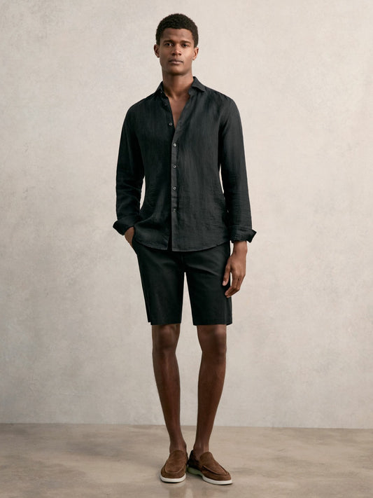 Reiss Value - Cotton Chino Shorts with Stretch in Black