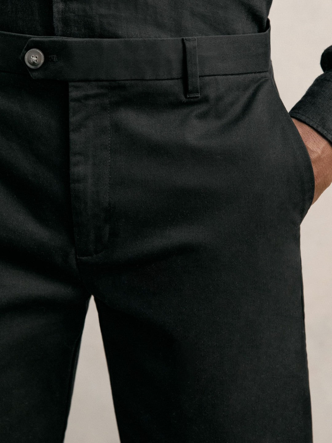 Reiss Cotton Chino Shorts with Stretch in Black