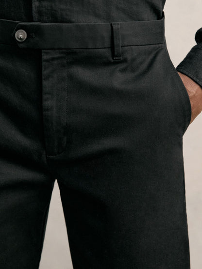 Reiss Cotton Chino Shorts with Stretch in Black