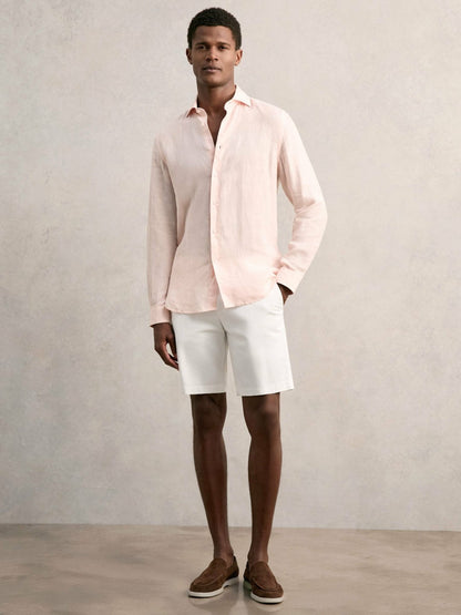 Reiss Savings - Cotton Chino Shorts with Stretch in White