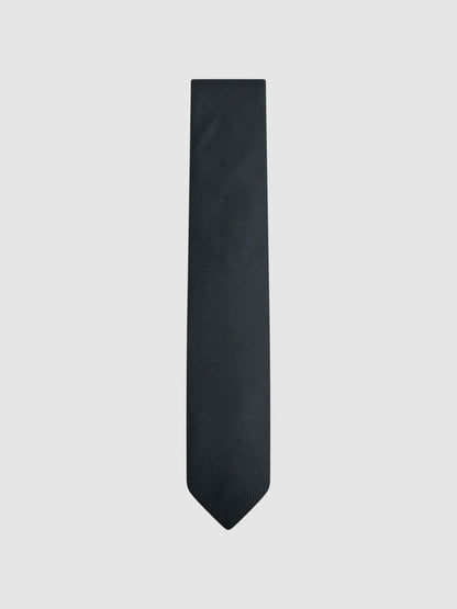 Reiss Best Seller - Textured Silk Blend Tie in Navy