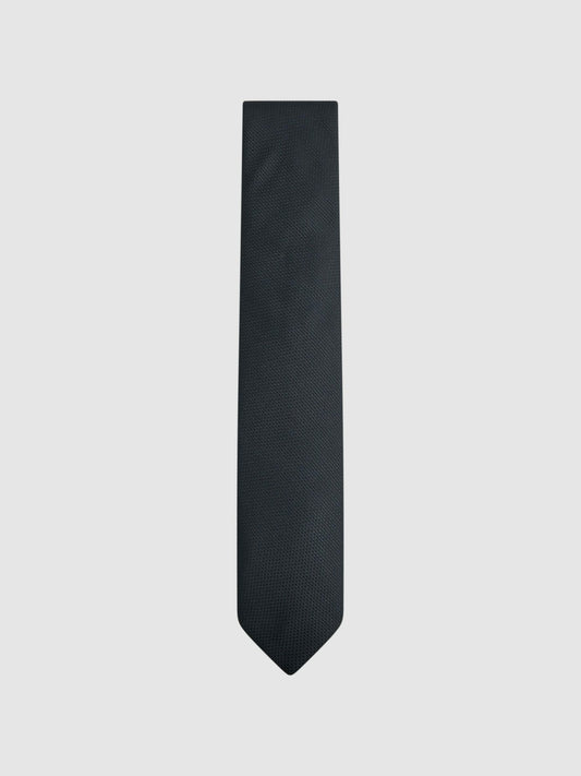 Reiss Best Seller - Textured Silk Blend Tie in Navy