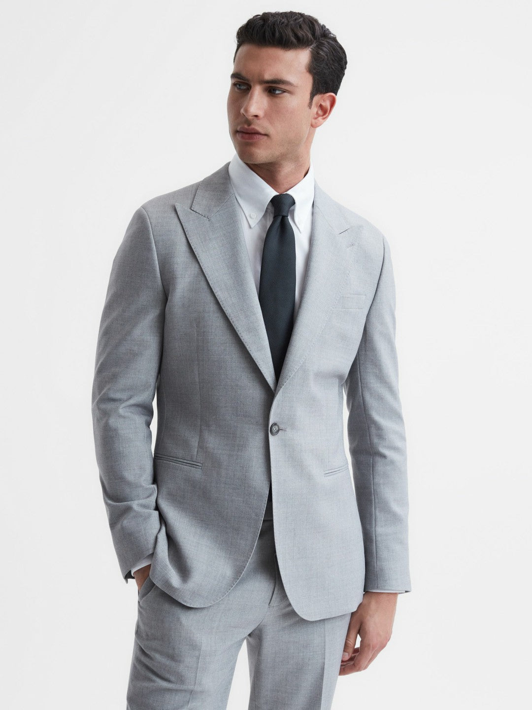 Reiss Best Seller - Textured Silk Blend Tie in Navy