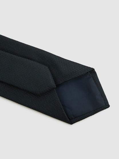 Reiss Best Seller - Textured Silk Blend Tie in Navy