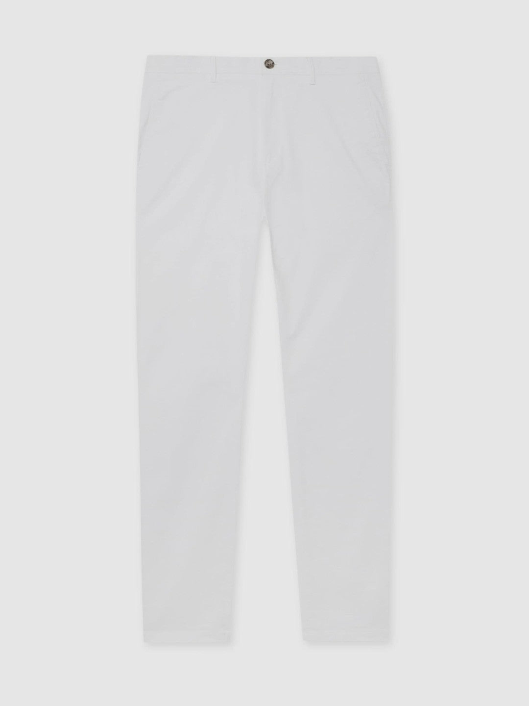 Reiss Affordable - Slim Fit Washed Cotton Blend Chinos in White