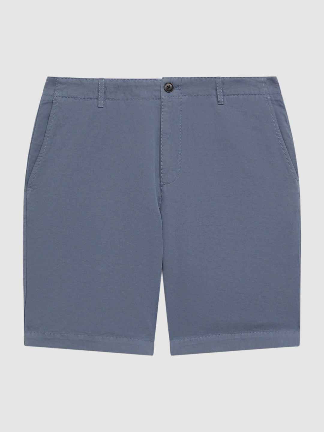 Reiss Best Seller - Cotton-Linen Blend Shorts in Airforce Blue