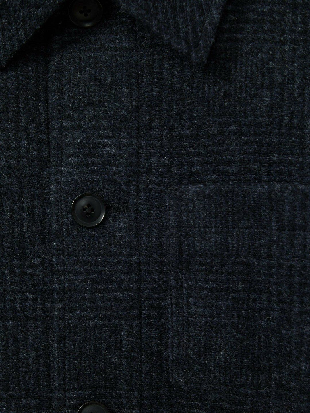 Reiss Affordable - Checked Button Through Worker Jacket in Navy Melange
