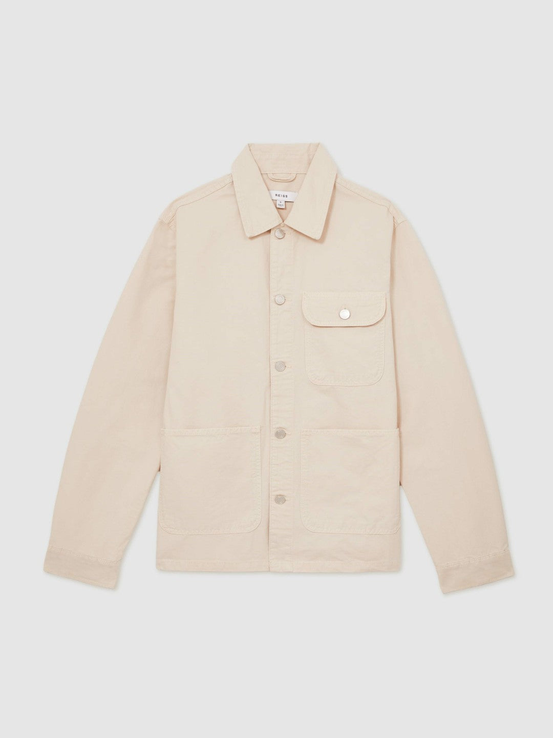Reiss Featured - Cotton Worker Jacket in Stone