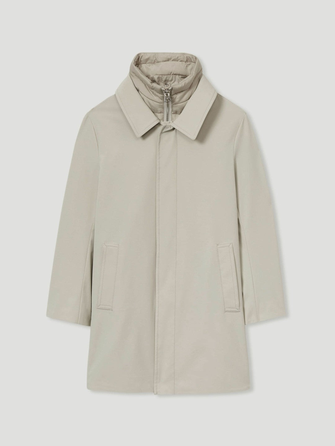 Reiss Affordable - 3-9 yrs Gabardine Coat with Removable Gilet in Stone