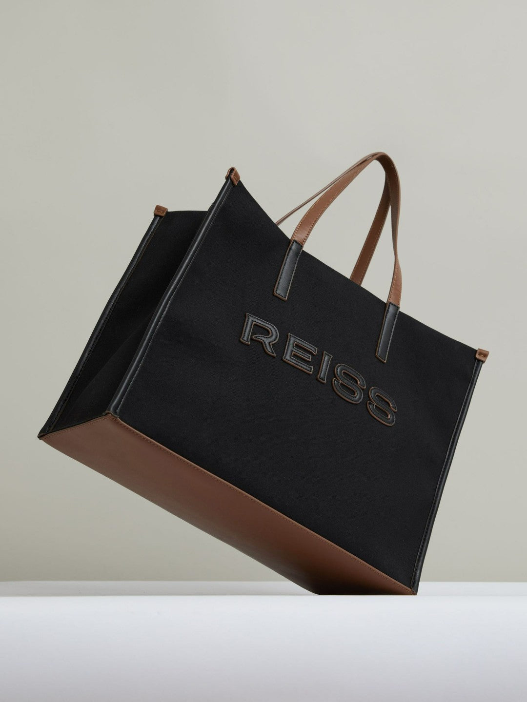 Reiss Savings - Canvas Logo Tote Bag in Black