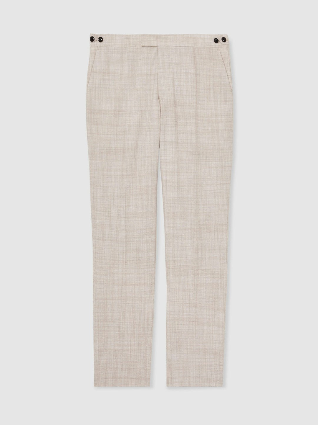 Reiss Offer - Check Regular-Fit Suit Trousers in Stone