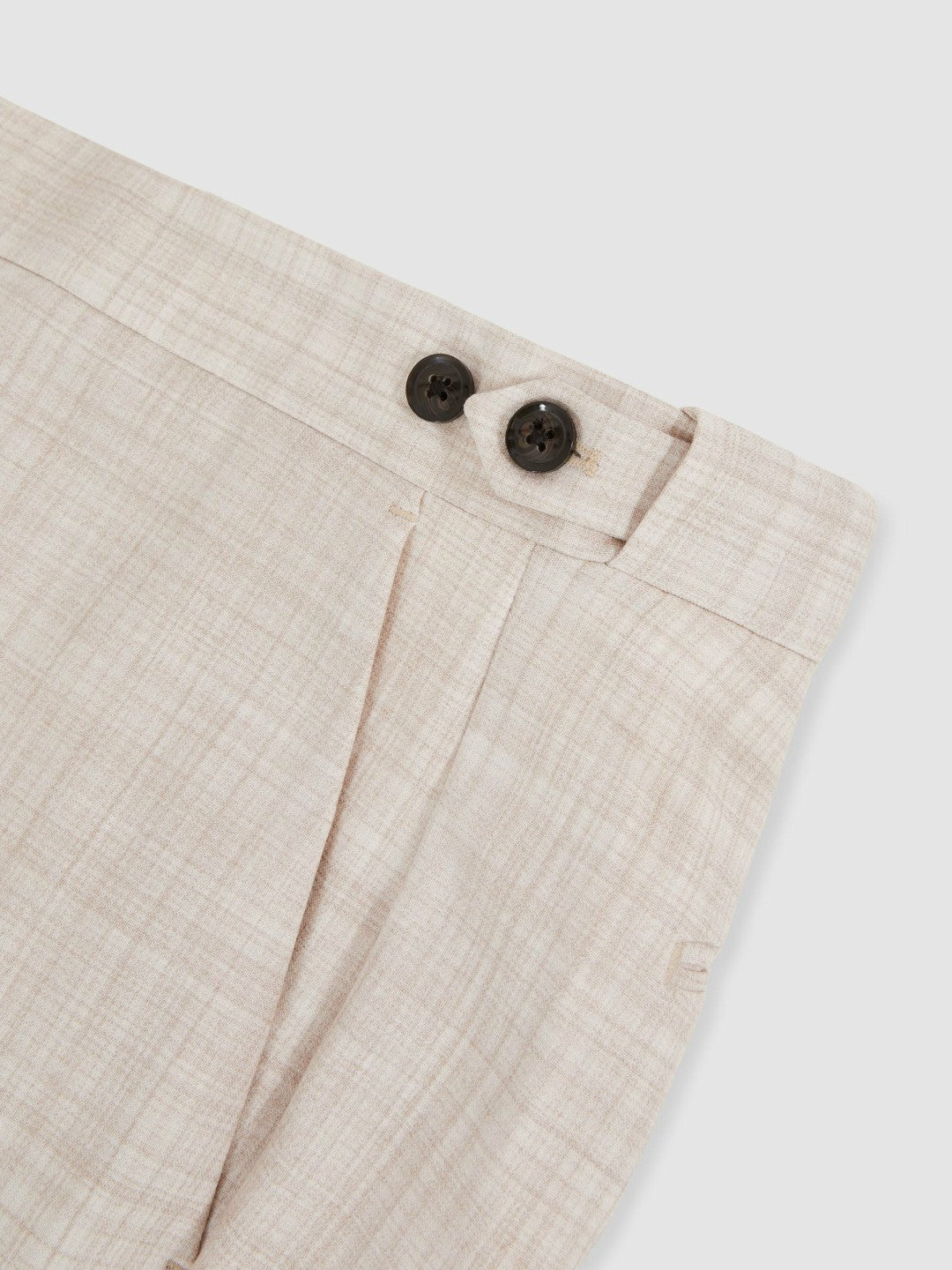 Reiss Offer - Check Regular-Fit Suit Trousers in Stone