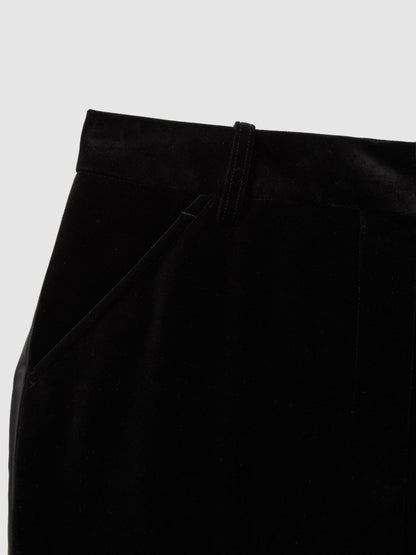 Reiss Featured - Velvet Flared Suit Trousers in Black