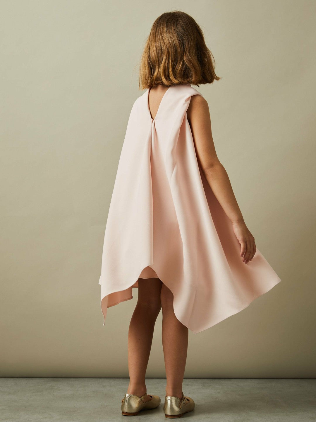 Reiss Deal - 9-13 yrs High-Neck Drape Back Dress in Pink
