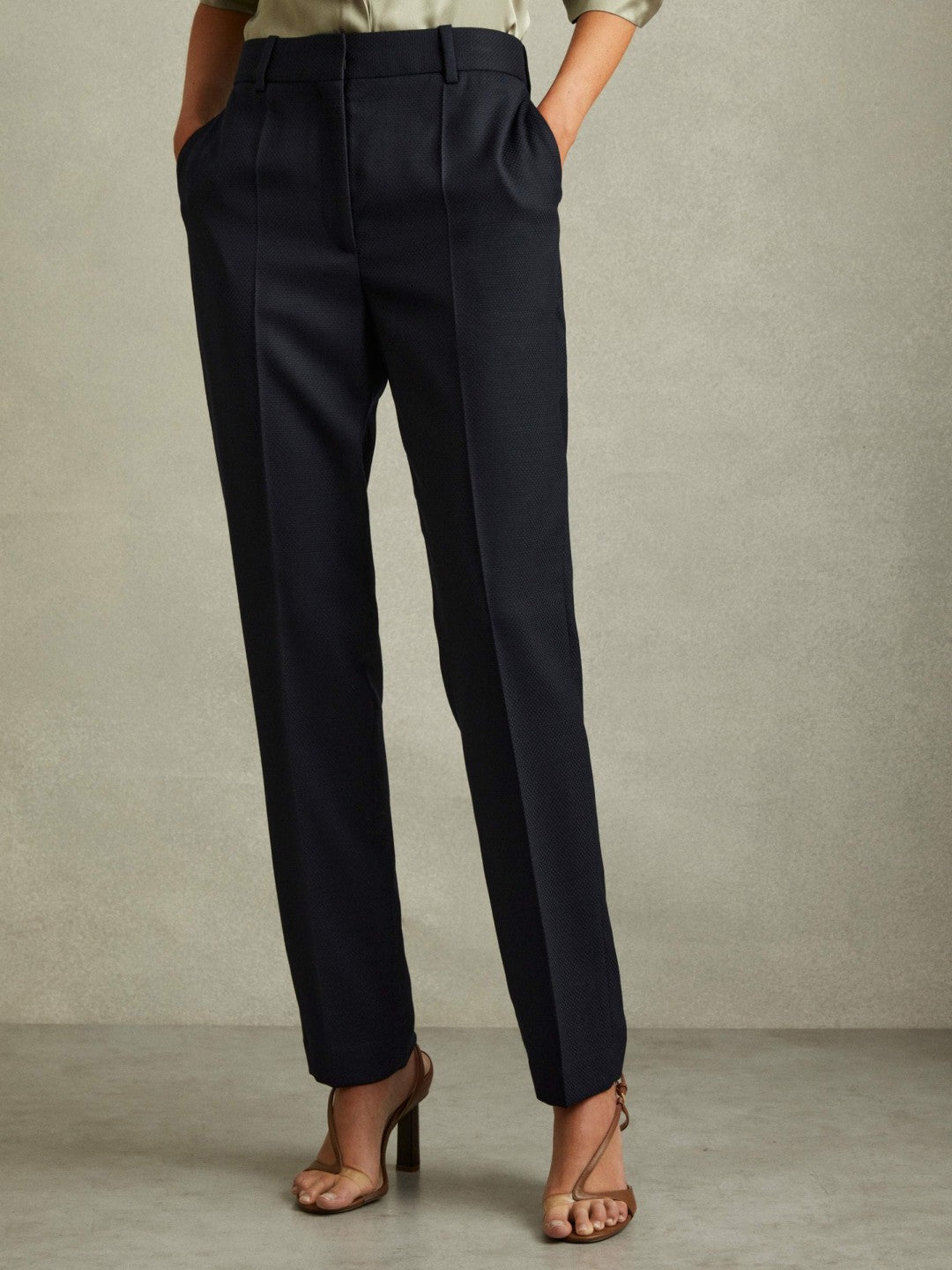 Reiss Savings - Textured Slim Fit Suit Trousers in Navy