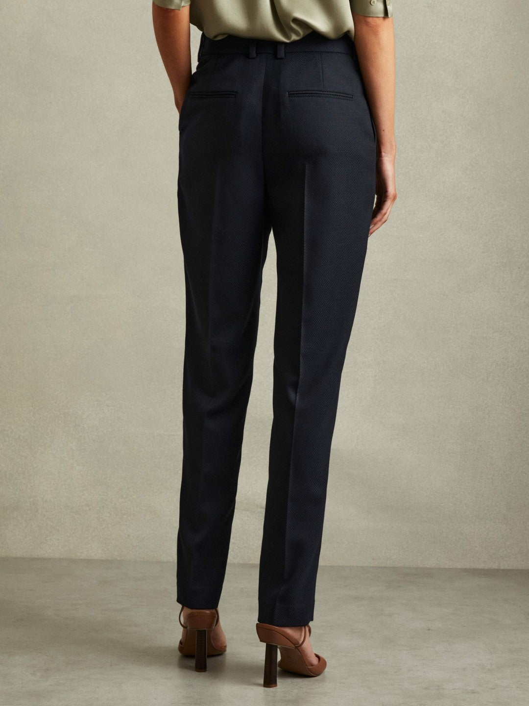 Reiss Savings - Textured Slim Fit Suit Trousers in Navy
