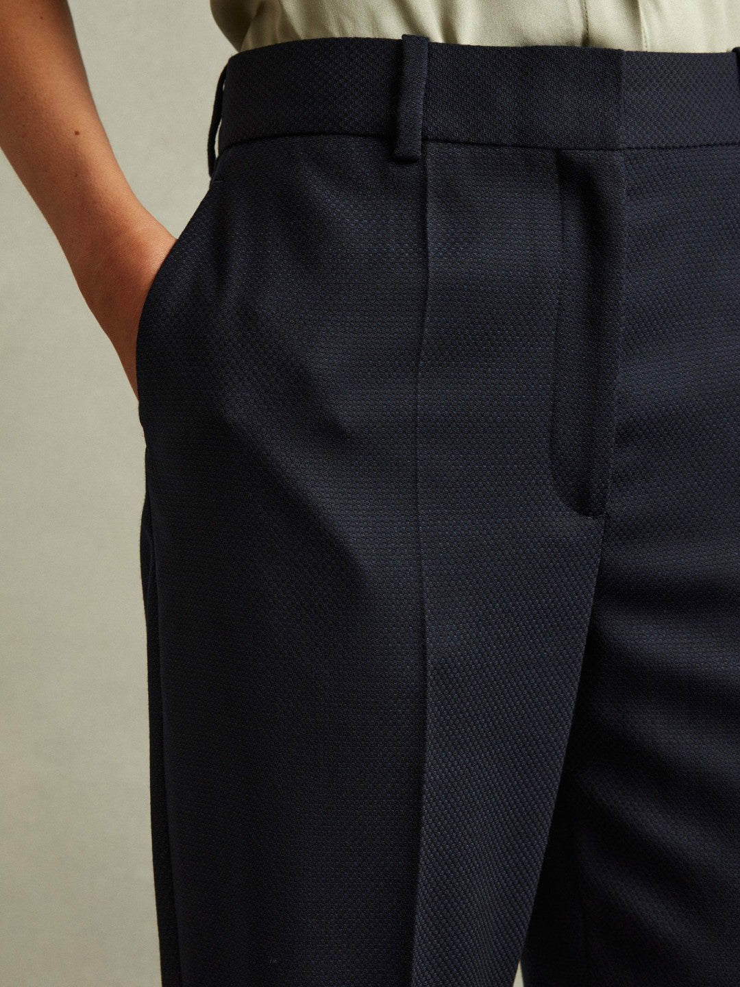 Reiss Savings - Textured Slim Fit Suit Trousers in Navy