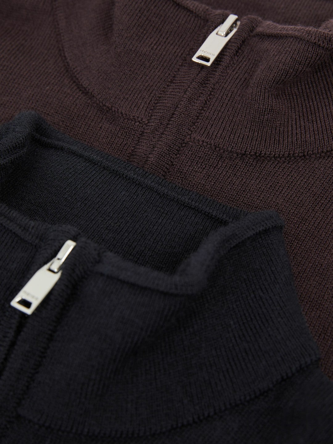 Reiss Value - 9-13 yrs Two Pack Of Merino Wool Zip-Neck Jumpers in Navy/Dark Bordeaux