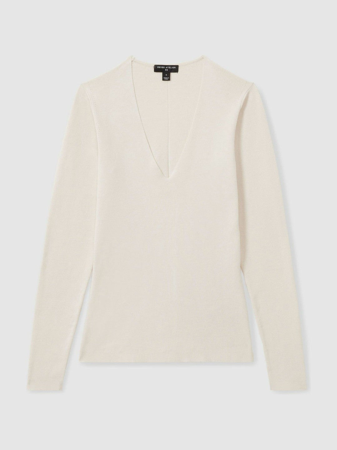 Reiss Popular Choice - Atelier Knitted Silk-Blend Top in Off White