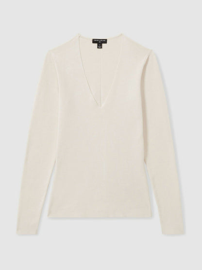 Reiss Popular Choice - Atelier Knitted Silk-Blend Top in Off White