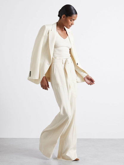 Reiss Popular Choice - Atelier Knitted Silk-Blend Top in Off White